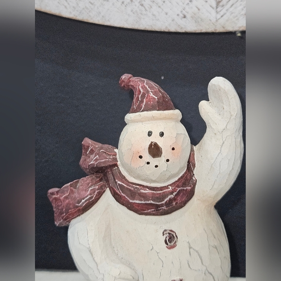 Christmas Snowman Decor Rustic Country Figurine 9" German Inspired  Fabulous! A+ - Picture 3 of 3